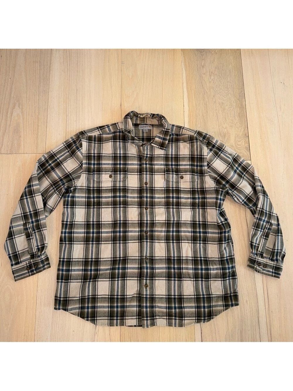Carhartt Original Fit Plaid Flannel Casual Button Down Shirt Size XXL / 2XL